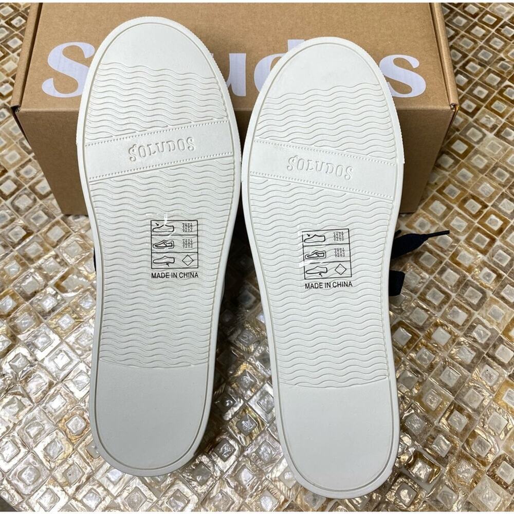 Soludos Low Top Sneakers Floral Embroidery Organic Cotton Navy Blue 7M New - Picture 11 of 15